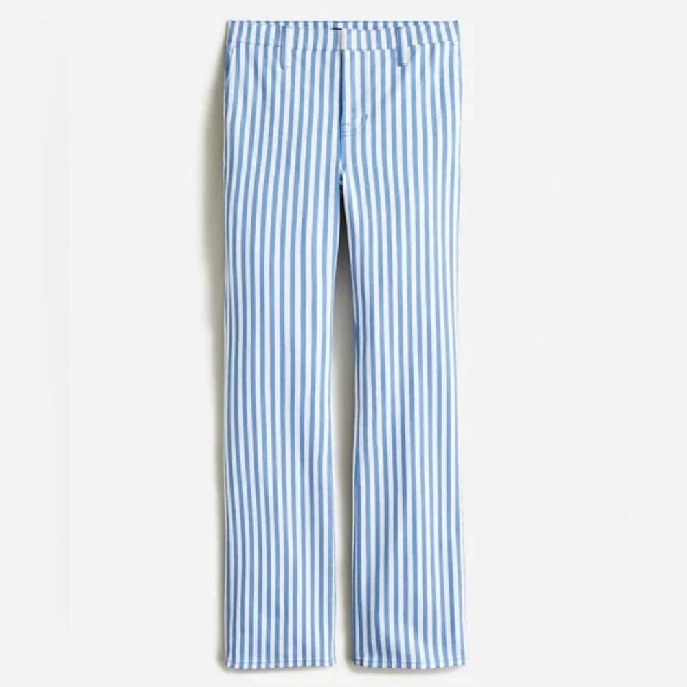 NWT J.Crew Slim Demi-Boot Chino Pant in Stripe Style# BR186 Women's Size 26